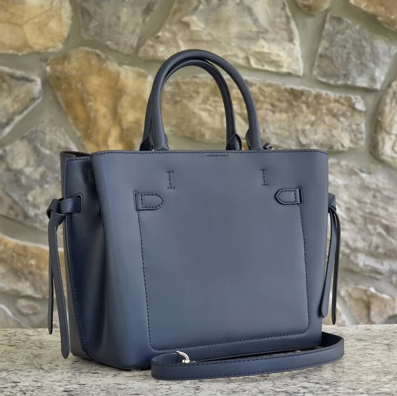 Michael Kors Hamilton Legacy Large Belted Blue Satchel - Picture 3 of 7